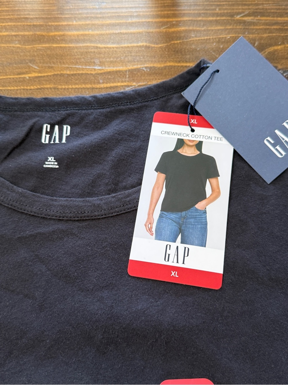 Gap Women’s Black Crewneck Cotton T-Shirt XL NWT